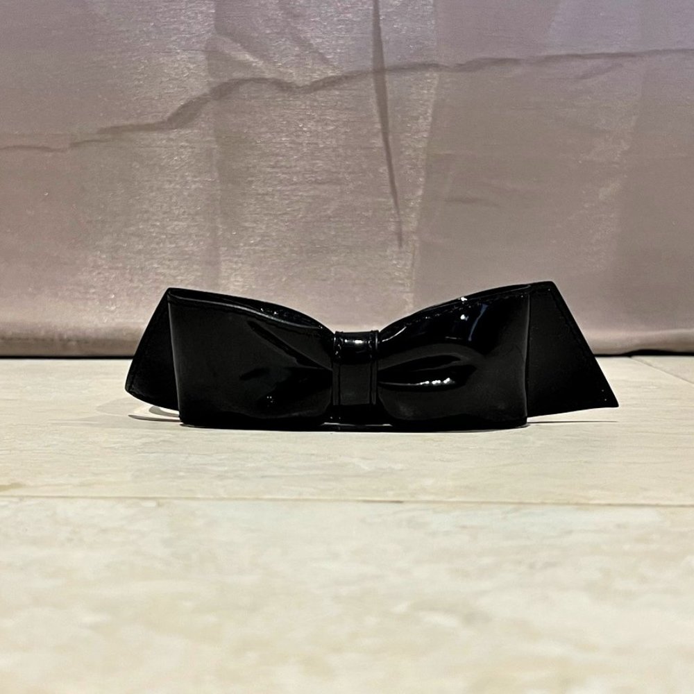 Kate Spade Patent Leather Bow Belt - Black